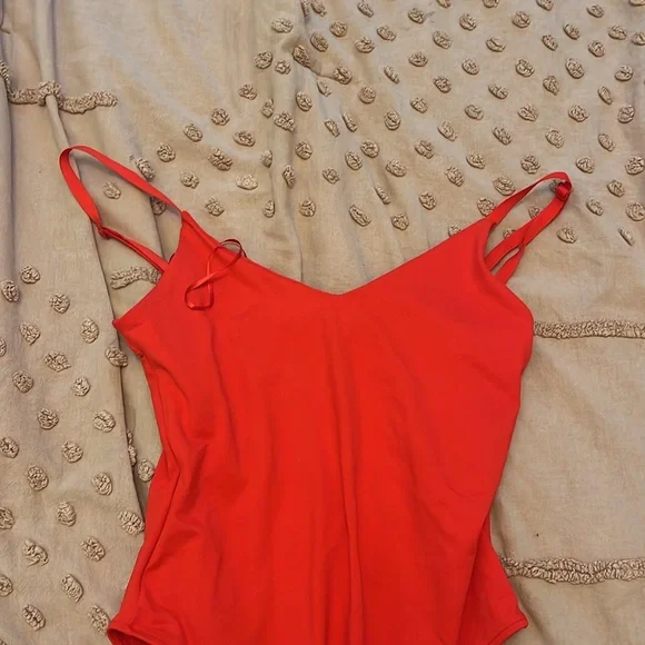 Red Zara V-Neck Bodysuit - Picture 2 of 2